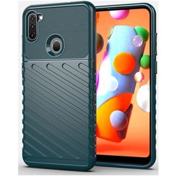 Mobigear Groove Samsung Galaxy A11 TPU flessibile Back cover - Verde