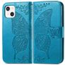 Mobigear Butterfly iPhone 13 Mini Funda tipo libro Cartera - Azul