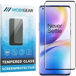 Mobigear Curved OnePlus 8 Pro Härdat glas Skärmskydd - Skalvänligt - Svart