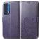 Mobigear Clover Motorola Edge (2021) Funda tipo libro Cartera - Morado