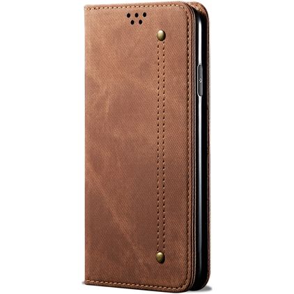 Mobigear Denim Slim Realme X50 Capa livro Carteira - Castanho