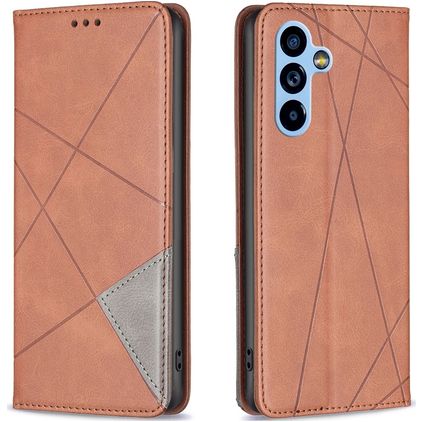 Mobigear Rhombus Slim Samsung Galaxy A54 Funda tipo libro - Marrón