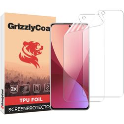 GrizzlyCoat Xiaomi 12X Folia hydrożelowa TPU Ochrona ekranu - Kompatybilna z etui + Ramka montażowa (2 szt.)