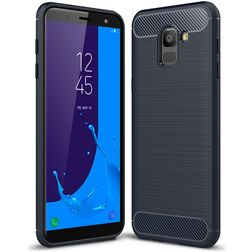 Mobigear Brushed Slim Samsung Galaxy J6 (2018) TPU flexível Capa traseira - Azul marinho