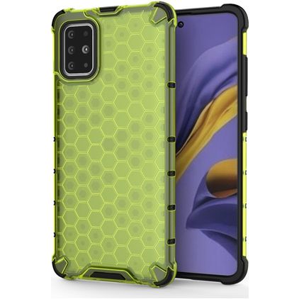 Mobigear Honeycomb Samsung Galaxy A51 Tvrdý plast Zadní kryt odolný proti nárazům - Zelená
