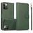 Mobigear Wallet iPhone 16 Pro Max Funda tipo libro 2 en 1 con carcasa extraíble Cartera - Verde