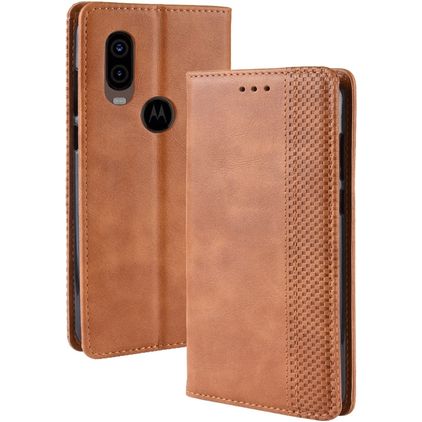 Mobigear Sensation Motorola One Vision Plånboksfodral med sedelfack - Konjak
