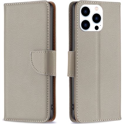 Mobigear Excellent iPhone 16 Pro Max Pungetui med Seddelrum - Grå