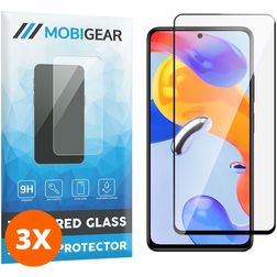 Mobigear Premium Xiaomi Redmi Note 11 Pro 4G Härdat glas Skärmskydd - Skalvänligt - Svart (3-pack)