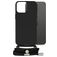 Mobilize Lanyard Gelly iPhone 15 Pro Max TPU flexible Funda con cuerda - Negro