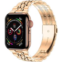 Mobigear Monaco Acciaio inox Apple Watch Cinturino Chiusura a farfalla - 49/46/45/44 mm - Oro rosa