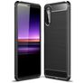 Mobigear Brushed Slim Sony Xperia 10 II TPU flexível Capa traseira - Preto