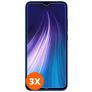 Mobigear Xiaomi Redmi Note 8 Vidro temperado Película de ecrã - Compatível com capas (Pack de 3)