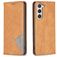 Mobigear Rhombus Slim Samsung Galaxy S25 Wallet case - Cognac