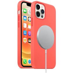 Mobigear Rubber Touch iPhone 12 Pro Silikon MagSafe Etui plecki - Różowy