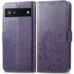 Mobigear Clover Google Pixel 6a Wallet case - Purple