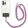 Univerzální nastavitelná šňůrka na mobil Mobigear Lanyard - Bílá / Modrá / Purpurová