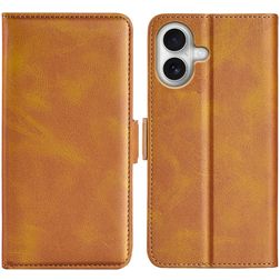 Mobigear Slim Magnet iPhone 17 Lompakkokotelo + Setelitasku - Konjakki