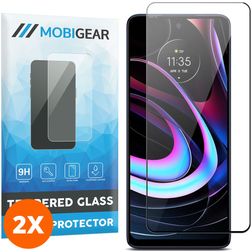 Mobigear Premium Motorola Edge (2021) Cristal templado Protector de pantalla - Compatible con fundas - Negro (pack de 2)