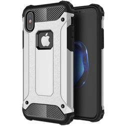 Mobigear Outdoor iPhone X Hårdt Bagsidecover Stødsikkert - Sølv