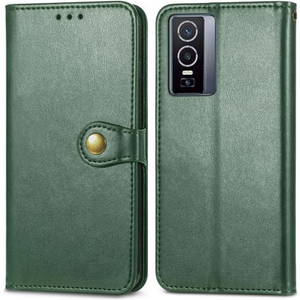 Mobigear Snap Button Vivo Y76 Pungetui med Seddelrum - Grøn