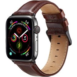 Mobigear Bologna Læder Apple Watch Urrem Spændelås - 42/41/40/38 mm - Brun