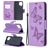 Mobigear Butterfly Samsung Galaxy A12 Funda tipo libro Cartera - Morado