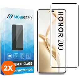 Mobigear Premium HONOR 200 Cristal templado Protector de pantalla - Compatible con fundas - Negro (pack de 2)