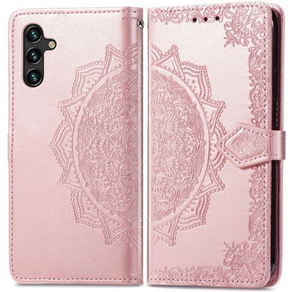 Mobigear Mandala Samsung Galaxy A13 5G Pungetui med Seddelrum - Rosaguld