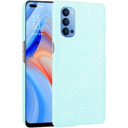 Mobigear Croco OPPO Reno 4 Plástico rígido Capa traseira - Turquesa