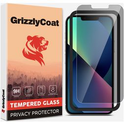 GrizzlyCoat Easy Fit AntiSpy iPhone 13 Mini Vidro temperado Película de ecrã Privacidade - Compatível com capas + Moldura de instalação