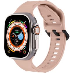 Mobigear Ripple Silikone Apple Watch Urrem Spændelås - 49/46/45/44 mm - Lyserød