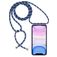 Mobigear Lanyard iPhone 11 TPU flexível Capa com cordão - Transparente / Azul
