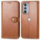 Mobigear Snap Button Motorola Edge 30 Pro Funda tipo libro Cartera - Marrón
