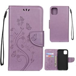 Mobigear Flowers iPhone 11 Funda tipo libro Cartera - Morado