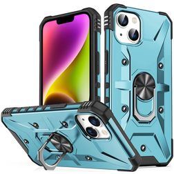 Mobigear Armor Ring iPhone 14 Plus Plástico rígido Capa traseira Antichoque com anel - Azul