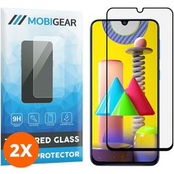 Mobigear Premium Samsung Galaxy M31 Härdat glas Skärmskydd - Skalvänligt - Svart (2-pack)