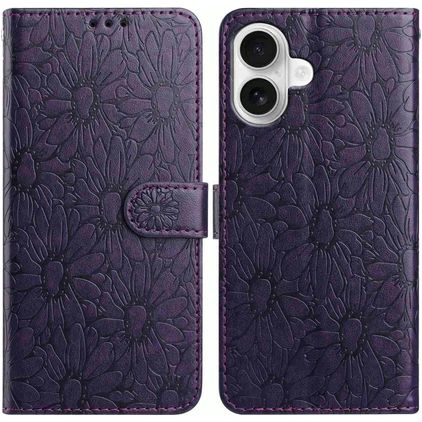 Mobigear Flowers iPhone 17 Plånboksfodral med sedelfack - Lila