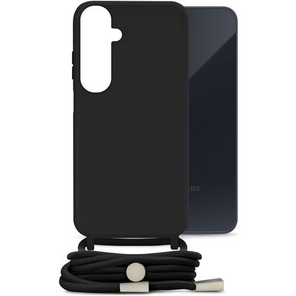 Mobilize Lanyard Gelly Samsung Galaxy A35 Joustava TPU Suojakuori kaulanauhalla - Musta