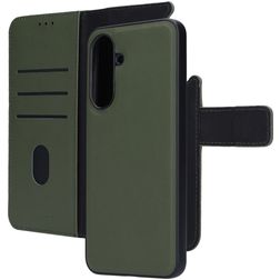 Mobiparts Samsung Galaxy A36 Aito nahka 2-in-1-lompakkokotelo irrotettavalla kuorella + Setelitasku - Vihreä
