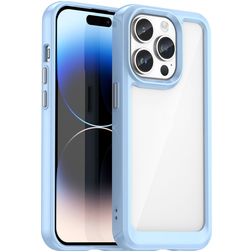 Mobigear Crystal iPhone 15 Pro Funda Plástico rígido Carcasa - Transparente / Azul