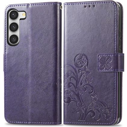 Mobigear Clover Samsung Galaxy A54 Wallet case - Purple