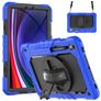 Mobigear SureGrip Xtreme Samsung Galaxy Tab S9 FE Kova muovi / Silikoni Suojakuori + Kynänpidike + Olkahihna + Teline - Tummansininen
