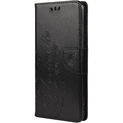 Mobigear Flowers Samsung Galaxy A23 Pungetui med Seddelrum - Sort