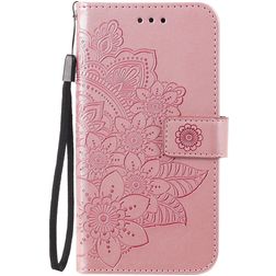 Mobigear Flowers OPPO A54 5G Wallet case - Rose Gold