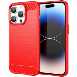 Mobigear Brushed Slim iPhone 15 Pro Max TPU flexible Carcasa - Rojo