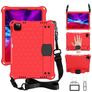 Mobigear HexStrap iPad Air 4 (2020) Plastica rigida / Schiuma EVA Back cover + Portapenna + Tracolla + Supporto - Rosso