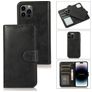 Mobigear Wallet iPhone 15 Pro 2-i-1-plånboksfodral med löstagbart skal med sedelfack - Svart