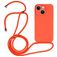 Mobigear Lanyard iPhone 14 Plus Silikone Cover med snor - Orange