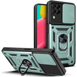Mobigear Armor Ring Cam Slide Samsung Galaxy M53 Hardcase Back cover Antiurto con anello - Verde